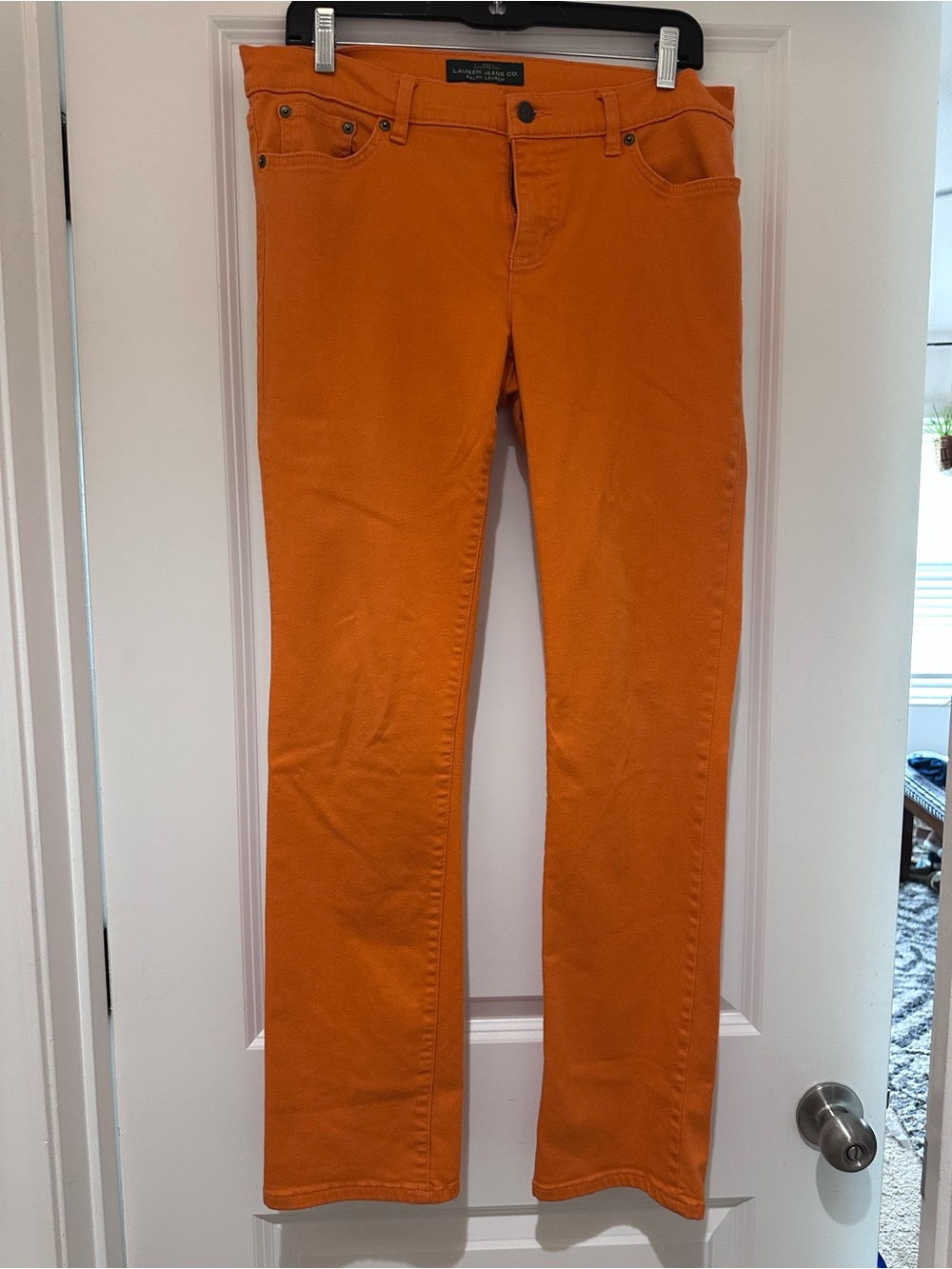 Lauren Ralph Lauren Bright Orange Straight-Leg Jeans Size 10